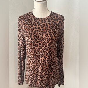 NWOT Cuddl Duds Leopard Print Long Sleeve Top